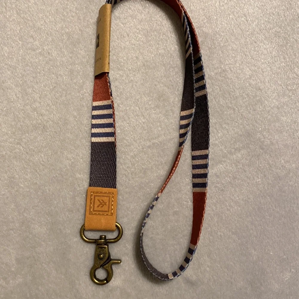 Thread Wallets Neck Lanyard Keychain Arbor Red Blue Stripes Key Holder - Picture 3 of 3